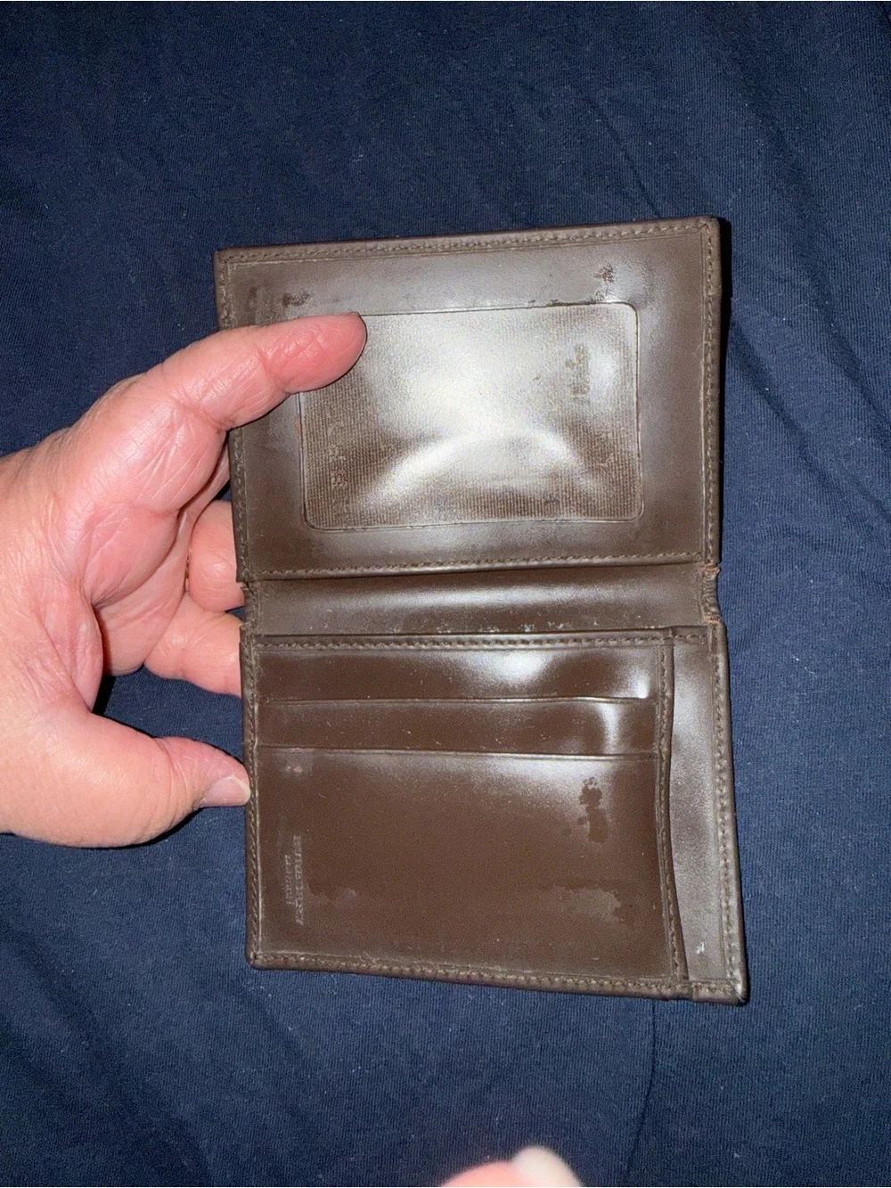 Burberry Dark Brown Leather Fold Wallet